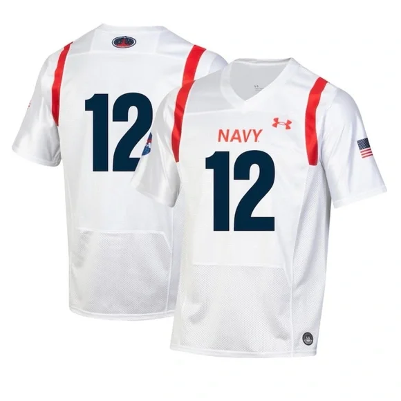 US Navy Midshipmen Under Armour Mens Special Games Football Jersey White Size XL